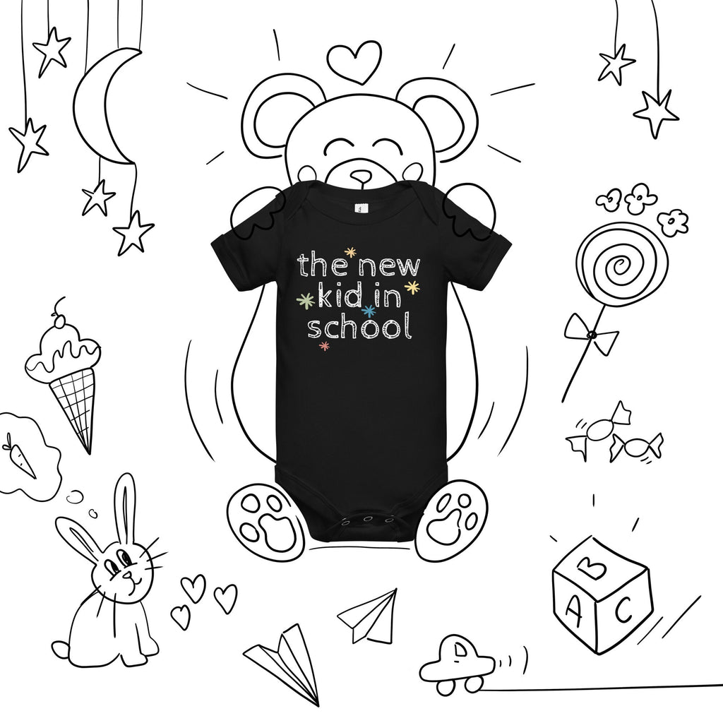 The New Kid In School Baby short sleeve one piece, Homeschool Family Gifts