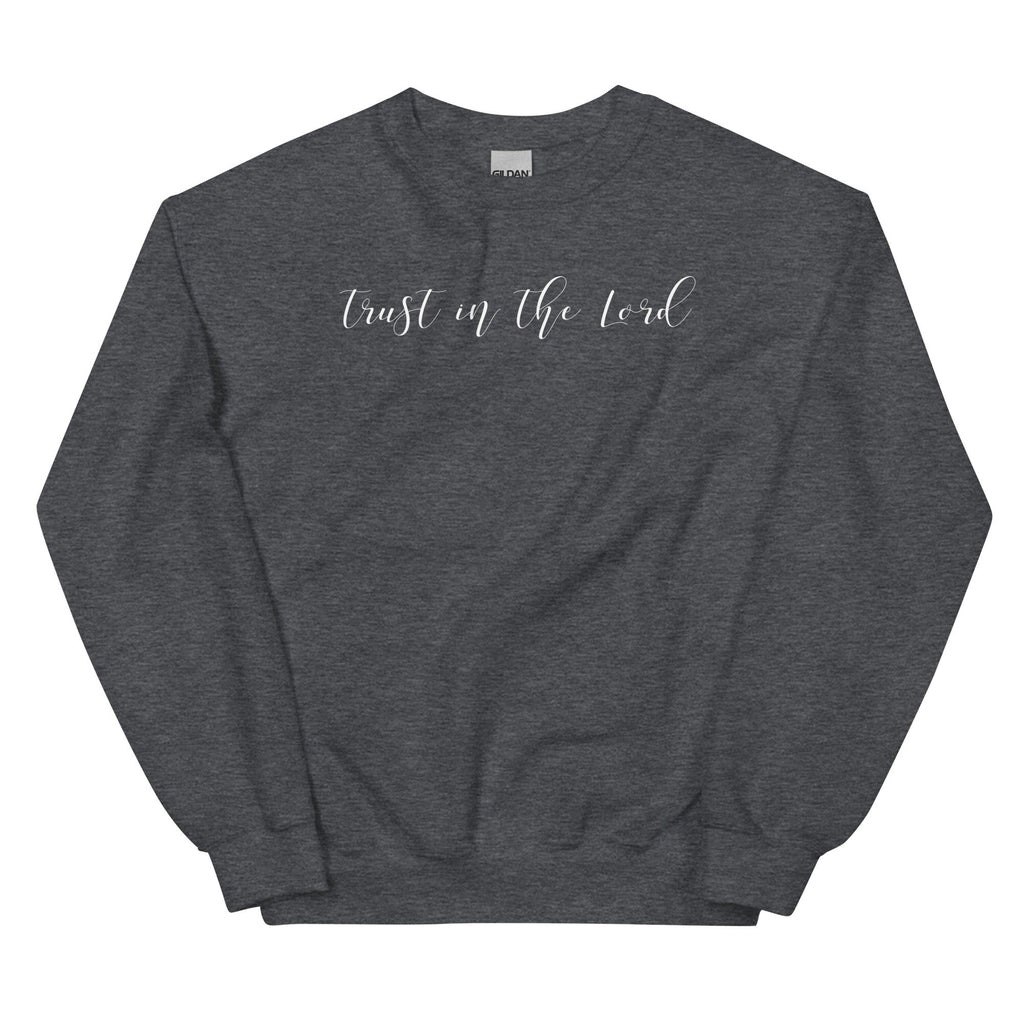 Trust in the Lord Christian Crewneck Sweatshirt with Hebrews 11:6 on back, Christian Sweatshirts for Women